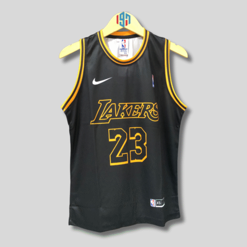 LOS ANGELES LAKERS LEBRON JAMES 23 MEN BLACK BASKETBALL JERSEY