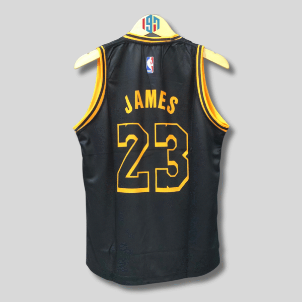LOS ANGELES LAKERS LEBRON JAMES 23 MEN BLACK BASKETBALL JERSEY
