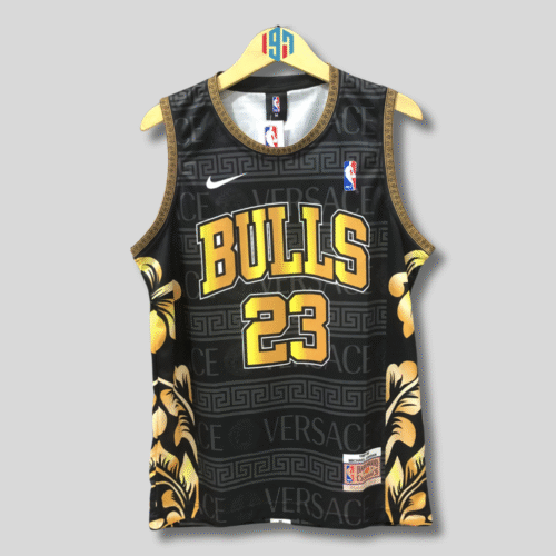CHICAGO BULLS MICHAEL JORDAN 23 MEN’S BLACK VERSACE BASKETBALL JERSEY | MENS JORDAN JERSEY