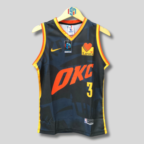 OKLAHOMA CITY THUNDER JOSH GIDDEY 3 MEN BLACK NAVY BASKETBALL JERSEY