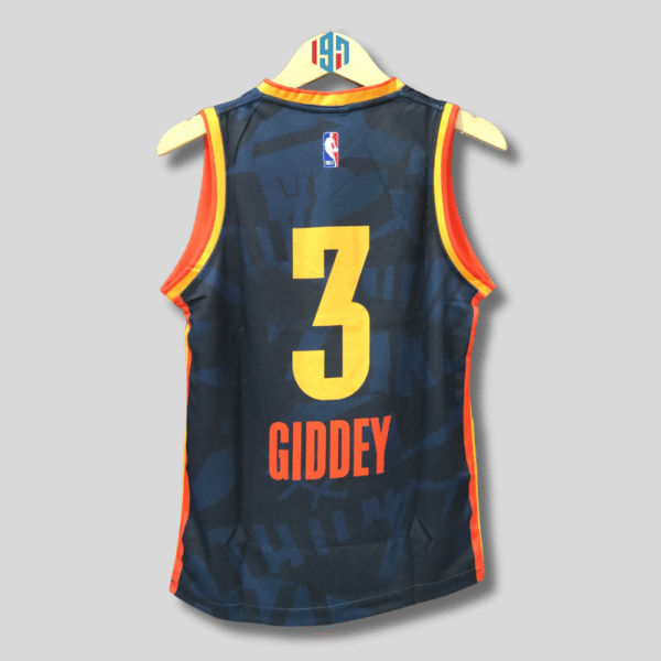 OKLAHOMA CITY THUNDER JOSH GIDDEY 3 MEN BLACK NAVY BASKETBALL JERSEY