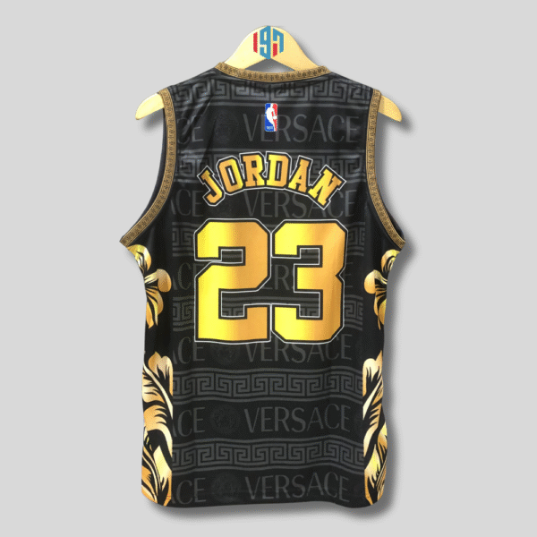 CHICAGO BULLS MICHAEL JORDAN 23 MEN’S BLACK VERSACE BASKETBALL JERSEY | MENS JORDAN JERSEY