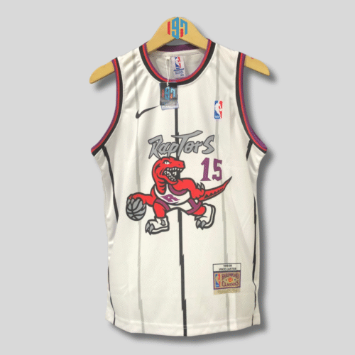TORONTO RAPTORS VINCE CARTER 15 MEN WHITE BASKETBALL JERSEY REPLICA