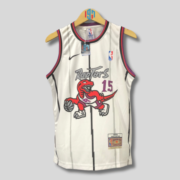 TORONTO RAPTORS VINCE CARTER 15 MEN WHITE BASKETBALL JERSEY REPLICA