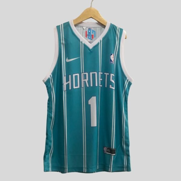 CHARLOTTE HORNETS LAMELO BALL #1 MEN'S TEAL SWINGMAN ICON EDITION JERSEY