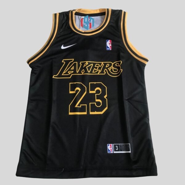 LOS ANGELES LAKERS LEBRON JAMES 23 KID'S BLACK JERSEY