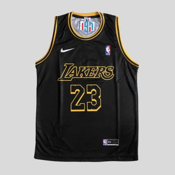 LOS ANGELES LAKERS LEBRON JAMES 23 MEN'S BLACK SWINGMAN JERSEY