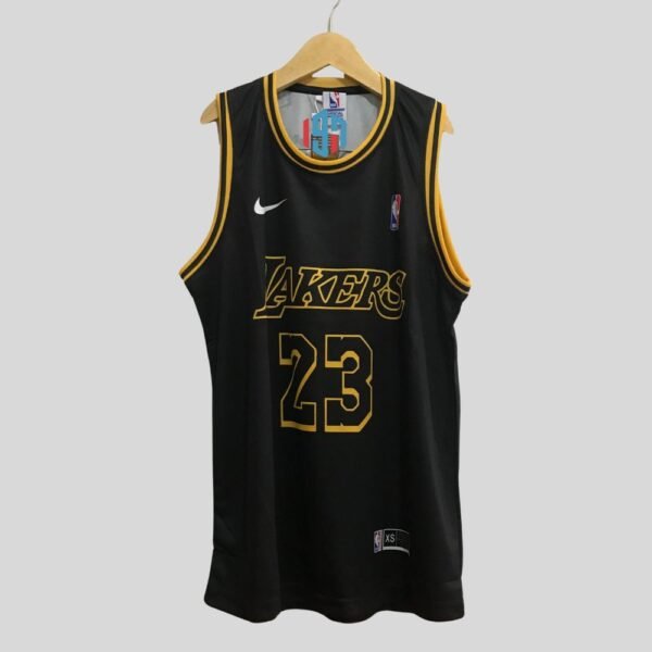 LOS ANGELES LAKERS LEBRON JAMES 23 MEN'S BLACK SWINGMAN JERSEY