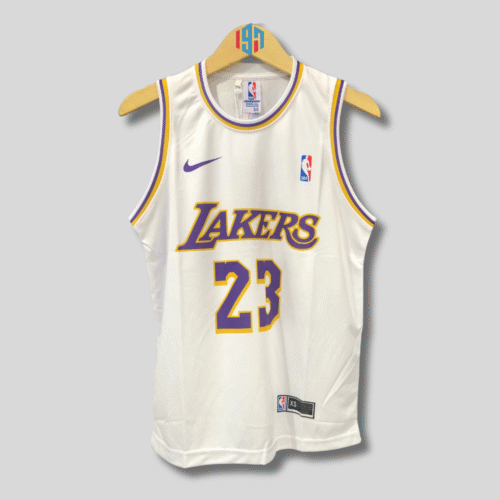 LOS ANGELES LAKERS LEBRON JAMES 23 MEN WHITE SWINGMAN BASKETBALL JERSEY