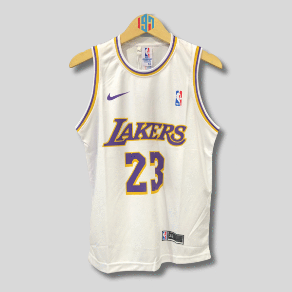LOS ANGELES LAKERS LEBRON JAMES 23 MEN WHITE SWINGMAN BASKETBALL JERSEY