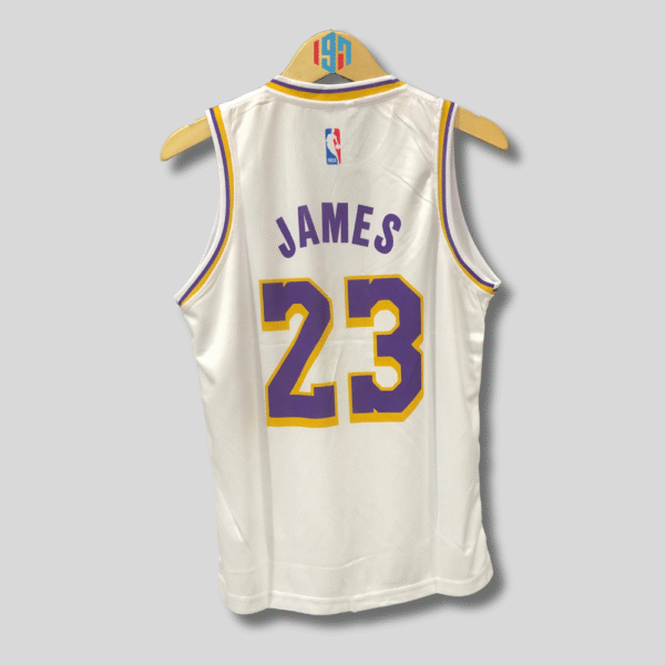 LOS ANGELES LAKERS LEBRON JAMES 23 MEN WHITE SWINGMAN BASKETBALL JERSEY