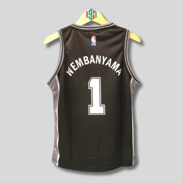 SAN ANTONIO SPURS VICTOR WEMBANYAMA 1 MEN CUSTOM BLACK BASKETBALL JERSEY