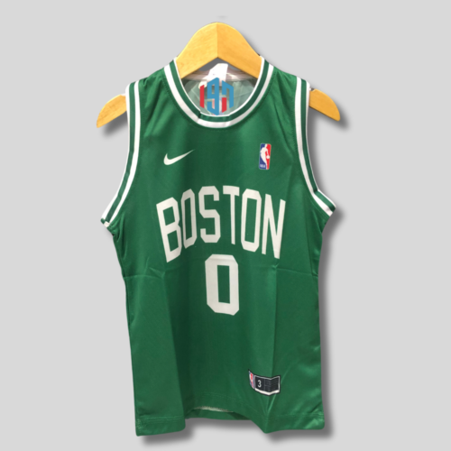 BOSTON CELTICS JAYSON TATUM #0 | KID’S CUSTOM JERSEY GREEN REPLICA JERSEY