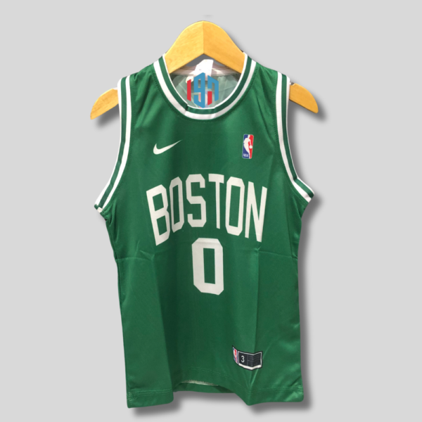 BOSTON CELTICS JAYSON TATUM #0 | KID’S CUSTOM JERSEY GREEN REPLICA JERSEY