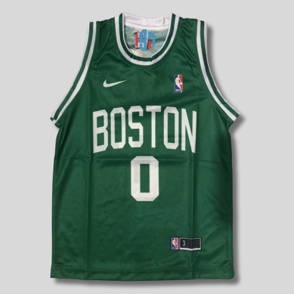 BOSTON CELTICS JAYSON TATUM #0 | KID’S CUSTOM JERSEY GREEN REPLICA JERSEY
