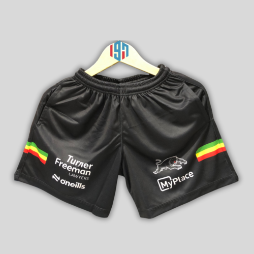 PANTHERS TRAINING SHORTS | MEN'S CUSTOM BLACK REPLICA SHORTS