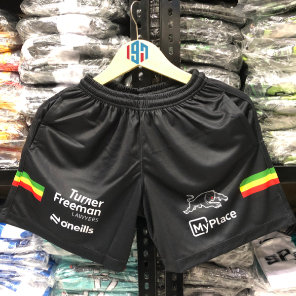 Panthers mens short 2 PANTHERS TRAINING SHORTS | MEN'S CUSTOM BLACK REPLICA SHORTS