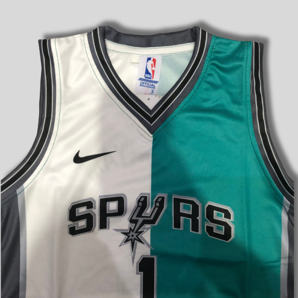 SAN ANTONIO SPURS VICTOR WEMBANYAMA 1 KID'S CUSTOM WHITE TEAL REPLICA JERSEY