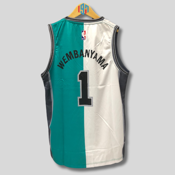 SAN ANTONIO SPURS VICTOR WEMBANYAMA 1 MEN'S CUSTOM WHITE THEAL REPLICA JERSEY
