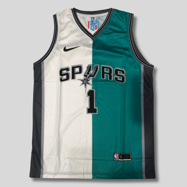 SAN ANTONIO SPURS VICTOR WEMBANYAMA 1 MEN'S CUSTOM WHITE THEAL REPLICA JERSEY