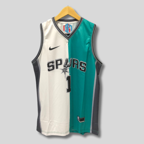 SAN ANTONIO SPURS VICTOR WEMBANYAMA 1 MEN'S CUSTOM WHITE THEAL REPLICA JERSEY