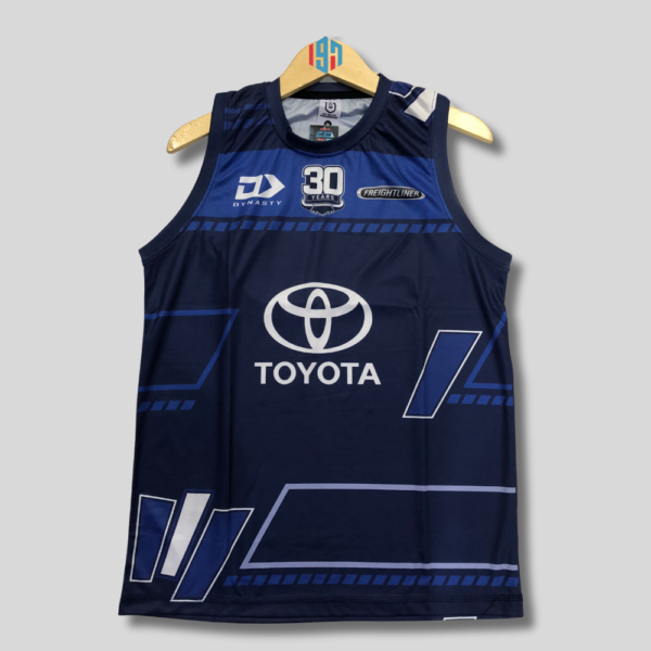 cowboys men singlet 3 N O R T H QUEENSLAND COWBOYS MEN'S TRAINING JERSEY | MENS CUSTOM REPLICA BLUE TRAINING SINGLE