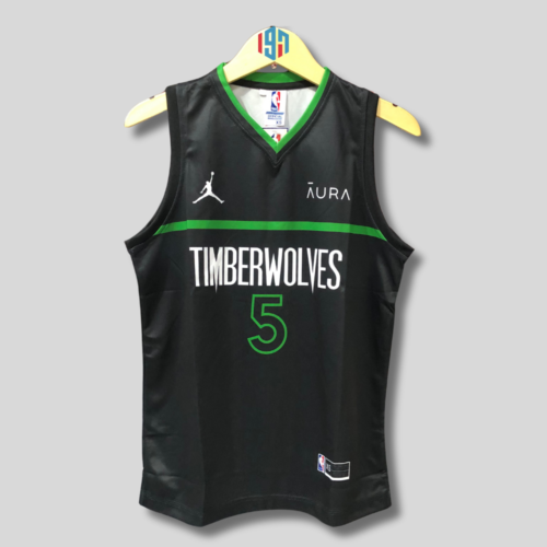 MINNESOTA TIMBERWOLVES ANTHONY EDWARDS 5 | MEN'S BLACK SWINGMAN CUSTOM REPLICA JERSEY