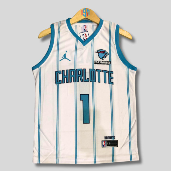 CHARLOTTE HORNETS LAMELO BALL #1 | MEN'S WHITE SWINGMAN ICON EDITION CUSTOM REPLICA JERSEY