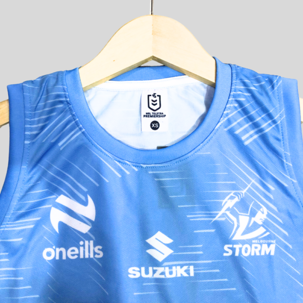 MELBOURNE S T O R M MEN'S TRAINING SINGLET | MENS CUSTOM REPLICA TRAINING SINGLET BLUE