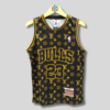 CHICAGO BULLS MICHAEL JORDAN 23 | MEN'S BLACK AND GOLD CUSTOM BASKETBALL JERSEY LV LOGO