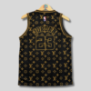 CHICAGO BULLS MICHAEL JORDAN 23 | MEN'S BLACK AND GOLD CUSTOM BASKETBALL JERSEY LV LOGO