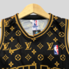 CHICAGO BULLS MICHAEL JORDAN 23 | MEN'S BLACK AND GOLD CUSTOM BASKETBALL JERSEY LV LOGO