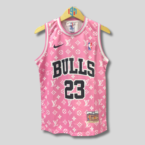 BASKETBALL JERSEY CHICAGO BULLS MICHAEL JORDAN 23 | CUSTOM JERSEY HOT PINK LV LOGO