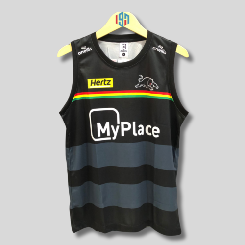 P E N R I T H PANTHERS MEN'S TRAINING SINGLET | MENS CUSTOM REPLICA TRAINING SINGLET BLACK