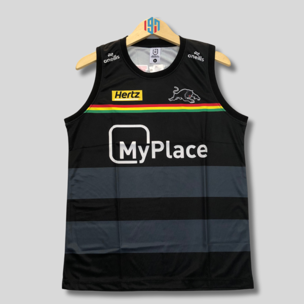 P E N R I T H PANTHERS MEN'S TRAINING SINGLET | MENS CUSTOM REPLICA TRAINING SINGLET BLACK