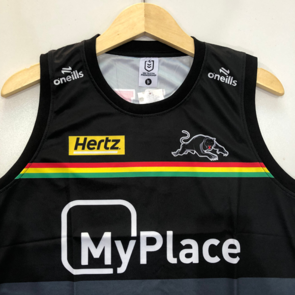 P E N R I T H PANTHERS MEN'S TRAINING SINGLET | MENS CUSTOM REPLICA TRAINING SINGLET BLACK
