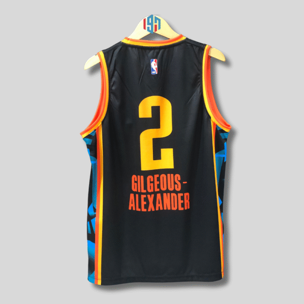OKLAHOMA CITY THUNDER GILGEOUS-ALEXANDER 2 KIDS BLACK BASKETBALL JERSEY